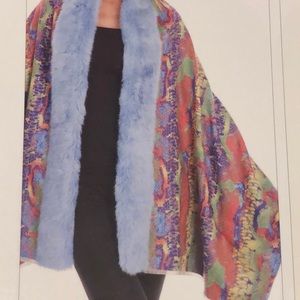 Audrey Talbott /"Estate/" 21/" Multi-Color Squares Midnigh Blue Italian Silk Scarf